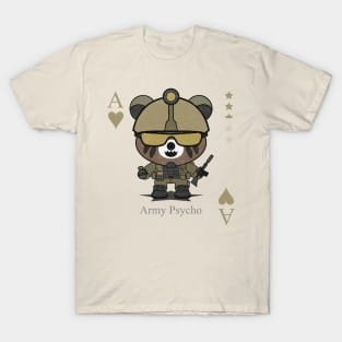 Army Psycho Evil bear holding gun cute scary cool Halloween card Nightmare T-Shirt